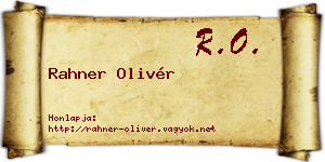 Rahner Olivér névjegykártya