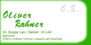 oliver rahner business card